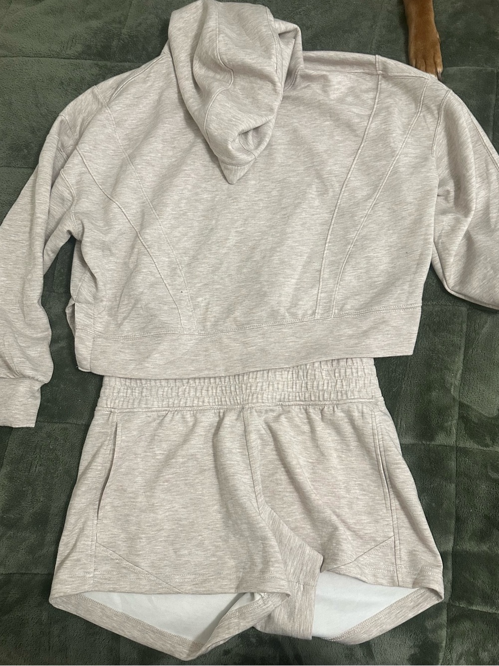 Yogalicious Light Gray Kids Hoodie & Shorts Pajama Set